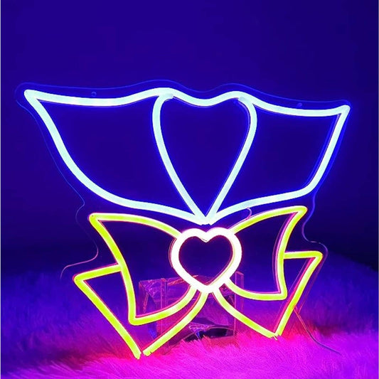 Lovely Bright Sailor Moon Bow Tie LED Night Light Japan Anime Room Wall Decor