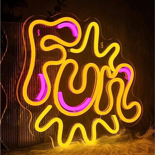 Vivid Bright Colorful “Fun” LED Night Light Game Room Wall Decoration