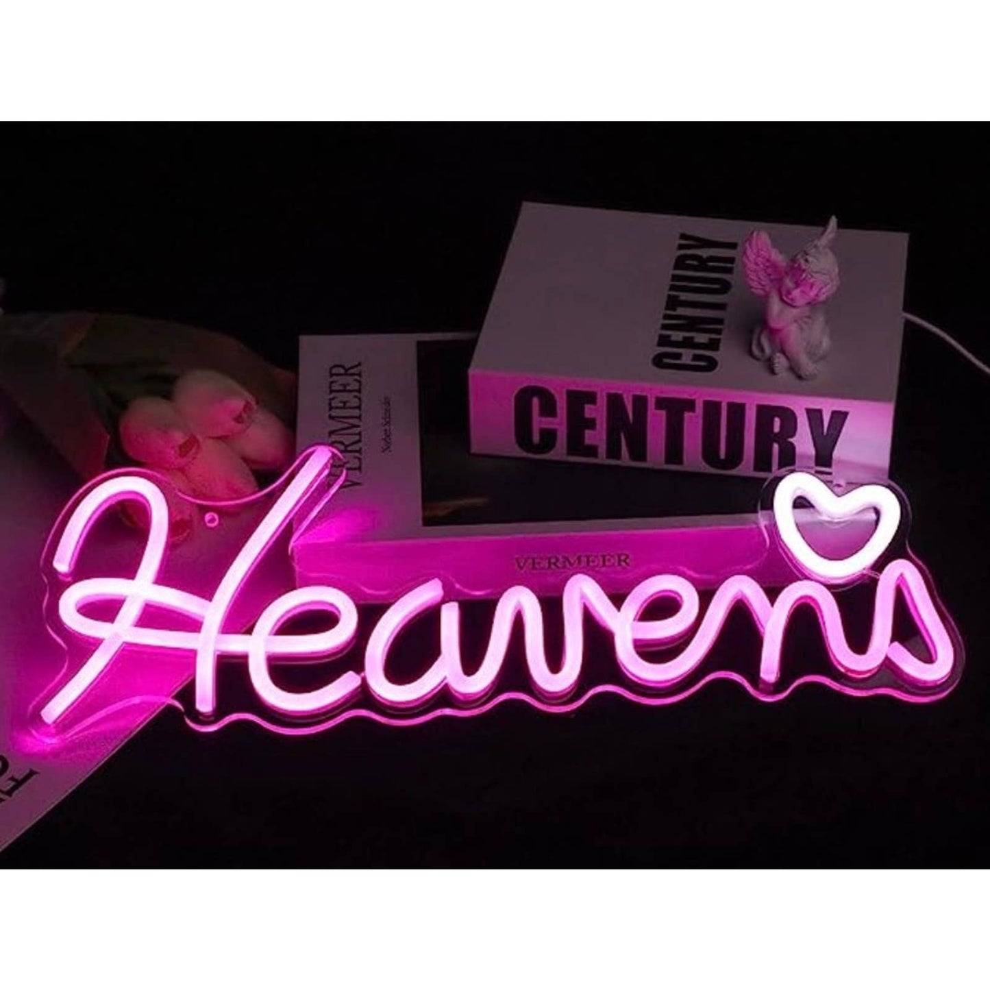 Lovely Bright Pink Heavens Heart LED Night Light Room Wall Decoration