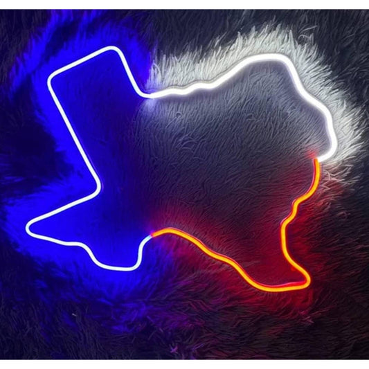 Vivid Bright Colorful Texas LED Night Light Room Wall Decoration