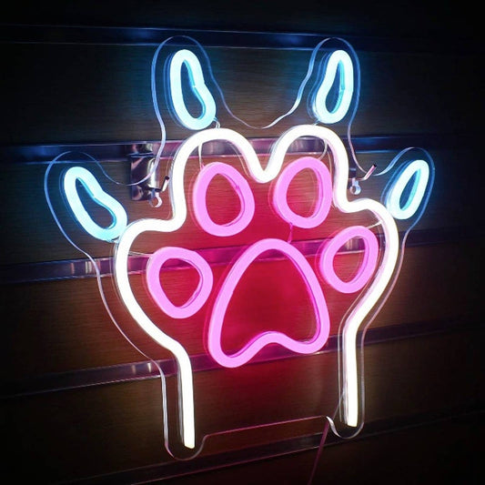 Lovely Bright Cute Kitty Cat Paw LED Night Room Wall Decoration