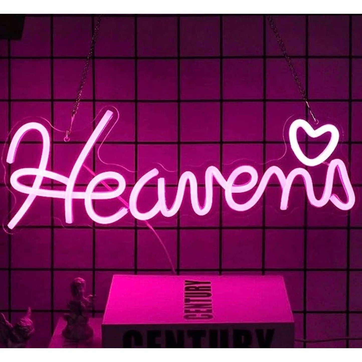 Lovely Bright Pink Heavens Heart LED Night Light Room Wall Decoration