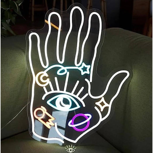 Lovely Bright Galaxy Universe Hand Eye LED Night Light Room Wall Art Decor