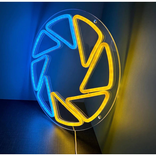 Vivid Bright Blue / Yellow Aperture Laboratories LED Night Light Gamer Room Deco
