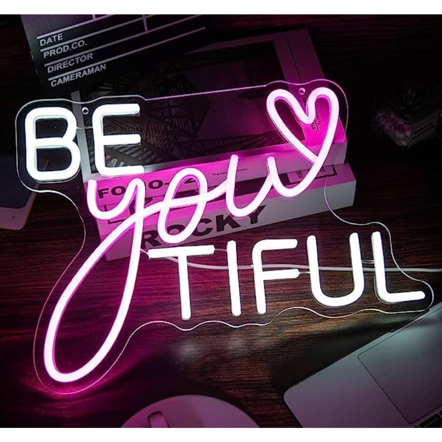 Cute Bright Inspiring “Be You Tiful” Beautiful LED Night Light Room Wall Decor