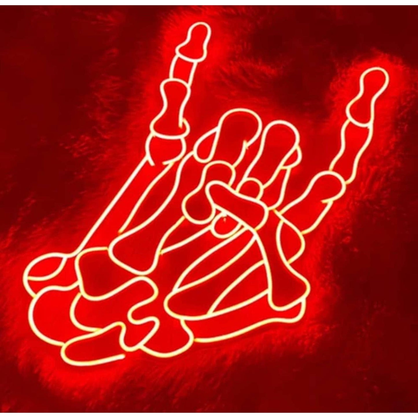 Cool Fun Bright Red Skeleton Rock & Roll Hand LED Night Light Concert Party Room