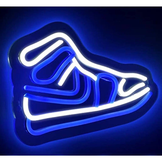Fun Bright Blue Sneaker Shoe High Top LED Night Light Basketball Decoration