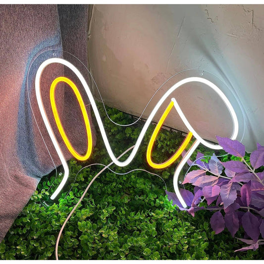 Cute Bright Bunny Rabbit Ears LED Night Light Room Wall Decoration