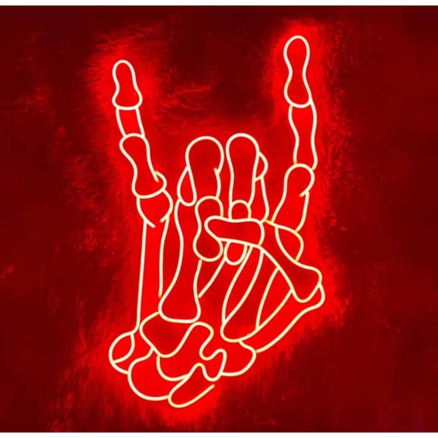 Cool Fun Bright Red Skeleton Rock & Roll Hand LED Night Light Concert Party Room